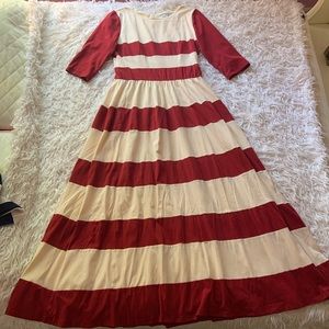 Dainty Jewell’s Maxi Red And Cream Striped Dress